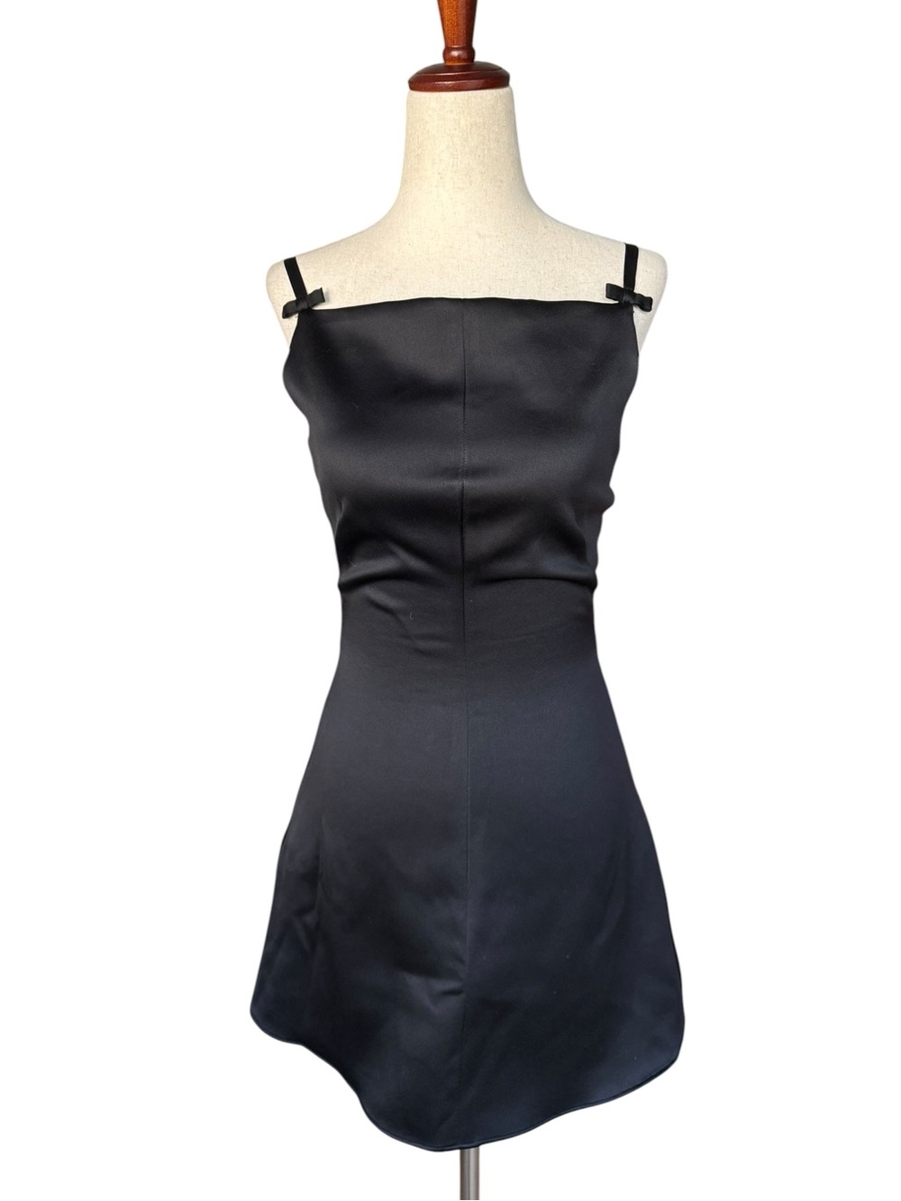 House of CB 'Dainty' Black Square Neck A-Line Mini Dress Small